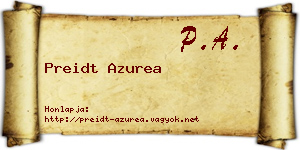 Preidt Azurea névjegykártya